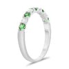 ESTATE .55CT DIAMOND & AAA TSAVORITE 14KT WHITE GOLD 3D WEDDING ANNIVERSARY RING