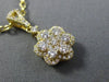 ESTATE .51CT DIAMOND 18KT YELLOW GOLD HALO OPEN FILIGREE FLOWER CLUSTER PENDANT