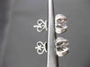 ESTATE LARGE 1.10CT DIAMOND 18KT WHITE GOLD 3D ETOILE FLOWER STUD EARRINGS #6409