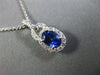 ESTATE 1.47CT DIAMOND & AAA SAPPHIRE 14KT WHITE GOLD 3D OVAL FILIGREE PENDANT