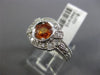 ESTATE WIDE .92CT DIAMOND & AAA YELLOW SAPPHIRE 14KT WHITE GOLD ENGAGEMENT RING
