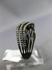 ESTATE .36CT DIAMOND 14K BLACK GOLD CLASSIC MULTI ROW CRISS CROSS WAVE LOVE RING