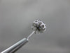 ESTATE 1.45CT DIAMOND & AAA SAPPHIRE 14KT WHITE GOLD ROUND FLOWER STUD EARRINGS