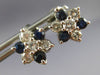 ANTIQUE .95CT DIAMOND & AAA SAPPHIRE 14KT WHITE GOLD STAR BURST EARRINGS #22485