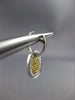 ESTATE .80CT WHITE & FANCY YELLOW DIAMOND 18KT WHITE GOLD OVAL HANGING EARRINGS