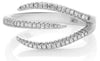 ESTATE .16CT DIAMOND 14KT WHITE GOLD 3D 3 ROW TENSION CRISS CROSS FUN LOVE RING