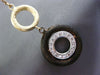 ESTATE LARGE .32CT DIAMOND 14K WHITE YELLOW & BROWN GOLD CIRCLE HANGING EARRINGS