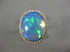 LARGE 7.80CT DIAMOND & AAA OPAL 14KT YELLOW GOLD CLASSIC OVAL DOUBLE HALO RING