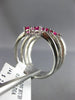 ESTATE EXTRA LARGE 2.04CT DIAMOND & AAA RUBY 14KT WHITE GOLD MULTI ROW OVAL RING