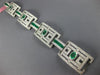 ESTATE EXTRA LARGE 14.61CT DIAMOND & AAA EMERALD 18KT WHITE GOLD TENNIS BRACELET