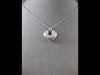 ESTATE .05CT DIAMOND 14K WHITE GOLD HANDCRAFTED PUFF HEART STAR FLOATING PENDANT