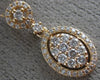 ESTATE .42CT ROUND CUT DIAMOND 14KT ROSE GOLD 3D CLASSIC CLUSTER OVAL PENDANT