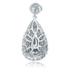 EXTRA LARGE 7.27CT DIAMOND & AAA RUBY 18KT WHITE GOLD TEAR DROP HANGING EARRINGS