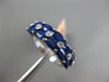 ESTATE WIDE 3.87CT DIAMOND & SAPPHIRE 14K WHITE GOLD OVAL ETOILE DOUBLE ROW RING