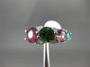 ESTATE 3.88CT DIAMOND & AAA MULTI COLOR TOURMALINE 14KT WHITE GOLD JOURNEY RING