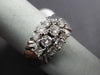 ESTATE LARGE 1.0CT DIAMOND 14K WHITE GOLD 11 STONE CLUSTER LOVE ANNIVERSARY RING
