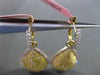 ESTATE LARGE 2.45CT DIAMOND 18K YELLOW GOLD PEAR SHAPE FLOATING HANGING EARRINGS