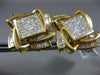 ESTATE MASSIVE 3.6CT DIAMOND 14KT YELLOW GOLD 3D FLOWER SQUARE CLIP ON EARRINGS