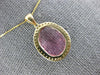 ESTATE 2.82CT DIAMOND & AAA PINK TOURMALINE 14KT YELLOW GOLD OVAL HALO PENDANT