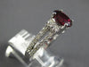 ESTATE 2.21CT DIAMOND & AAA RHODOLITE 14KT WHITE GOLD 3D OVAL ENGAGEMENT RING