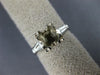 ESTATE .34CT DIAMOND PLATINUM 3 STONE FISHTAIL SEMI MOUNT ENGAGEMENT RING #15679