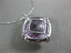 ESTATE LARGE 6.79CT DIAMOND AAA PINK TOPAZ & AMETHYST 14KT WHITE GOLD 3D PENDANT