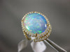 LARGE 4.16CT DIAMOND & AAA OPAL 14KT YELLOW GOLD 3D OVAL DOUBLE HALO SNAKE RING