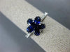 ESTATE 1.45CT DIAMOND & AAA SAPPHIRE 18K WHITE GOLD 3D FLOWER FILIGREE LOVE RING
