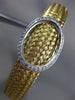 ESTATE LARGE .40CT DIAMOND 14K WHITE & YELLOW GOLD 3D WOVEN OVAL BANGLE BRACELET