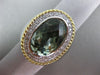 EXTRA LARGE 8.12CT DIAMOND & AAA GREEN AMETHYST 14K TWO TONE GOLD OVAL HALO RING