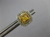 ESTATE .75CT WHITE & FANCY YELLOW DIAMOND 14KT 2 TONE GOLD OCTAGON STUD EARRINGS