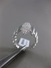 ESTATE LARGE 1.17CT DIAMOND 18K WHITE GOLD 3D MARQUISE GRADUATING FILIGREE RING
