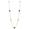 ESTATE AAA WHITE TOPAZ & TAHITIAN PEARL 14KT YELLOW GOLD 3D BY THE YARD NECKLACE
