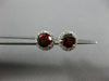 ESTATE 1.94CT DIAMOND & AAA GARNET 14KT WHITE GOLD 3D ROUND HALO STUD EARRINGS