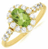 ESTATE 1.32CT DIAMOND & AAA PERIDOT 14KT YELLOW GOLD OVAL CLASSIC HALO FUN RING