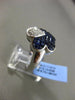 ESTATE LARGE 5.21CT DIAMOND & AAA SAPPHIRE 18KT WHITE GOLD 3D BUTTERFLY FUN RING