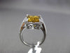 ESTATE LARGE 6.50CT DIAMOND & AAA CITRINE 14KT WHITE GOLD 3D FILIGREE HALO RING