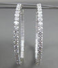 ESTATE LARGE 6.07CT DIAMOND 14K WHITE GOLD 3D DOUBLE SIDED CLASSIC HOOP EARRINGS