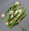 ESTATE WIDE 2.34CT DIAMOND & TSAVORITE 14KT YELLOW GOLD 3D MULTI ROW ETOILE RING