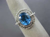 ESTATE 3.44CT DIAMOND & AAA BLUE TOPAZ 14K WHITE GOLD OVAL HALO ENGAGEMENT RING