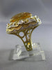 ESTATE LARGE 7.95CT DIAMOND & AAA CITRINE 14K WHITE & YELLOW GOLD FILIGREE RING