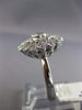 ESTATE WIDE .74CT ROUND DIAMOND 14KT WHITE GOLD 3D FILIGREE MILGRAIN FLOWER RING