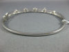 1.24CT DIAMOND 18KT WHITE GOLD 3D FLOWER CLUSTER SEMI ETERNITY BANGLE BRACELET