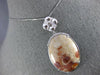 ESTATE LARGE 26.30CT DIAMOND & AAA CORAL 14KT WHITE GOLD 3D OVAL FLOWER PENDANT