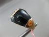 ESTATE WIDE .20CT DIAMOND 14KT ROSE GOLD 3D BLACK ENAMEL SQUARE ETOILE FUN RING