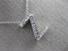 .24CT ROUND DIAMOND 14KT WHITE GOLD 3D CLASSIC INITIAL FLOATING PENDANT #18474