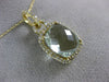 ESTATE LARGE 4.30CT DIAMOND & GREEN AMETHYST 14K YELLOW GOLD RECTANGULAR PENDANT