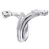ESTATE LARGE .64CT DIAMOND 18KT WHITE GOLD PEAR SHAPE FLOWER LEAF FUN LOVE RING
