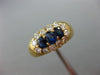 ESTATE 1.25CT DIAMOND & AAA SAPPHIRE 18KT YELLOW GOLD 3D 3 STONE HALO FUN RING