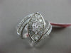 ESTATE LARGE .95CT ROUND BAGUETTE & MARQUISE DIAMOND 18KT WHITE GOLD 3D FUN RING